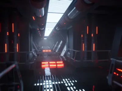 Imperial Style Corridor Asset Pack Low-poly 3D model