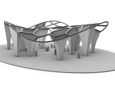 SciFi Voronoi Urban Pavilion 3D model