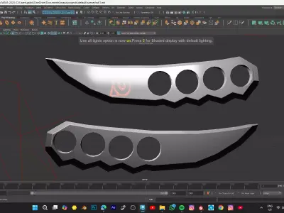 chakra blades or ninja knuckle knives FROM NARUTO Low-poly 3D model