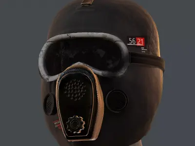 Gas mask helmet 3d model scifi Low-poly  Low-poly 3D model 185