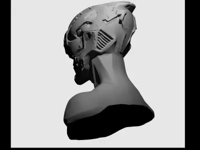 Scifi helmet design 3D print model