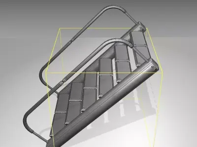Futuristic Stairs - 19 - Basic Textures Low-poly 3D model
