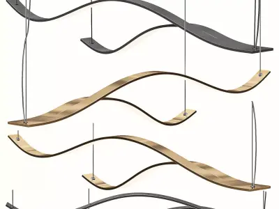 Creative Modern LED Abstract Chandelier 3D model