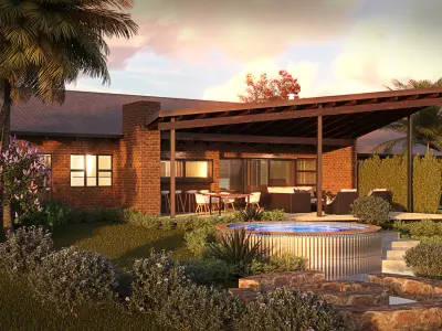 House Single Storey with Garden 3D model