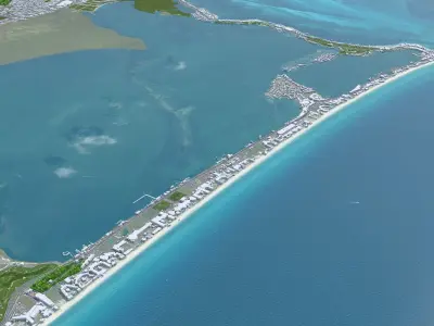 Cancun Quintana Roo Mexico 30km Low-poly 3D model