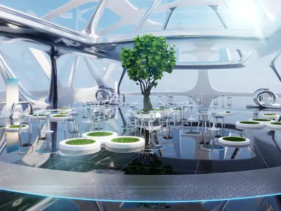 Exhibition Hall Futuristic 3D model