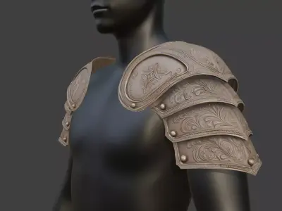DETAILED MEDIEVAL SHOULDER PAULDRONS 3D print model