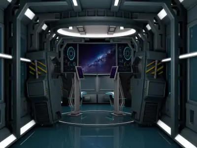 Sci Fi Room Low-poly 3D model