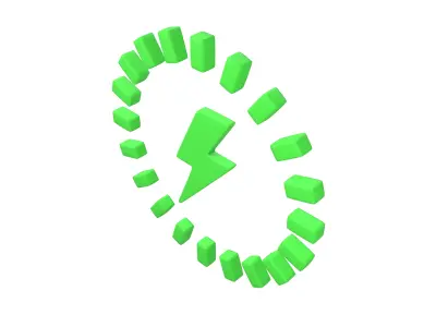 Battery Charge Level Icon v1 004 Low-poly 3D model