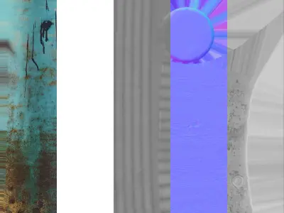 Rusty Metal Pillar - Urban Prop Low-poly 3D model