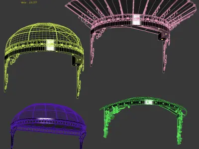 Classic visor - 4 models 3D model