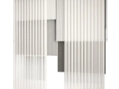 Silk and cotton curtain Low-poly 3D model 8