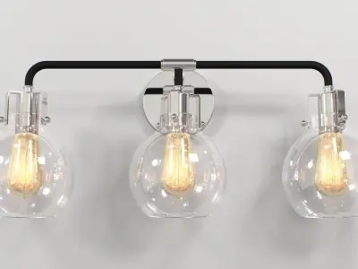 Shades of Light Hinley Seeded Glass Sconce 3 light 3D model