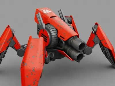 COMBAT DROID X2000  rigged character 3D model