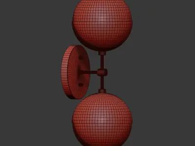 Sconce Copper Light Bra Duos Brass 3D model
