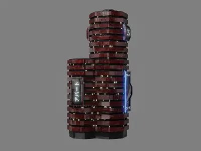 SciFi Cyberpunk Building 05 Low-poly 3D model