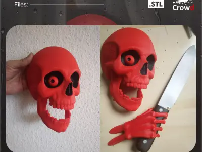 WINDOW SKULL DECO  Calavera para Ventana peek a boo 3D print model