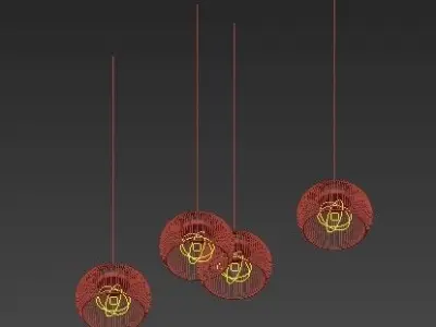 Suspension Luminaire Bois 3D model