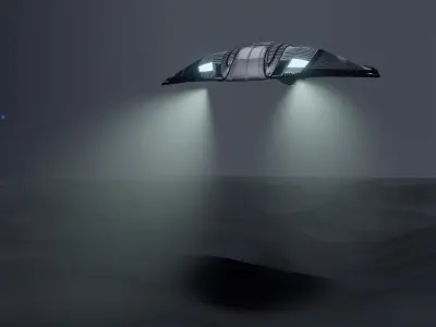 Sci-fi horseshoe crab scene 3D model