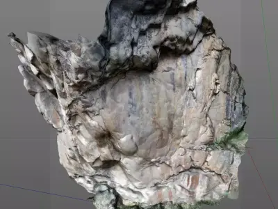 3D Scanned Rock and Cliff face 002 3D model