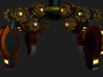 Victorian Lamp Robot Low-poly 3D model