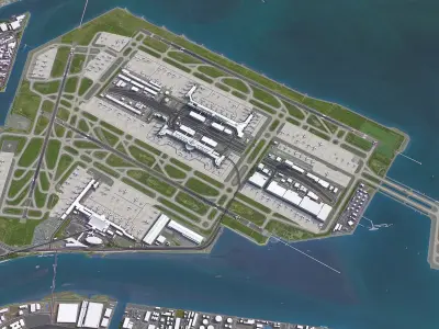Tokyo - Haneda Airport - HND Low-poly 3D model