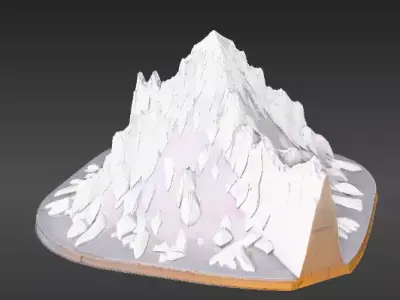Snowy Mountain Peak Stylized Environment Background 3D Model Low-poly 3D model
