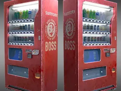 Japanese Vending Machine Game Ready Low-poly 3D model