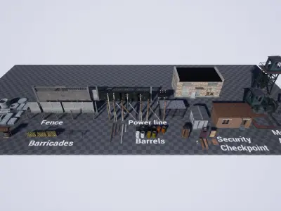 Street Props Pack Low-poly 3D model