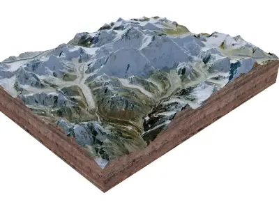 Nuptse Mountain Nepal 3D model