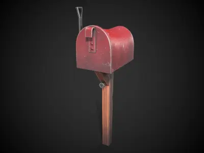 stylized mailbox Low-poly 3D model