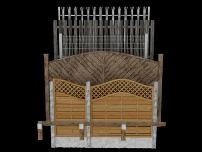 Fence Pack 1 Low-poly 3D model
