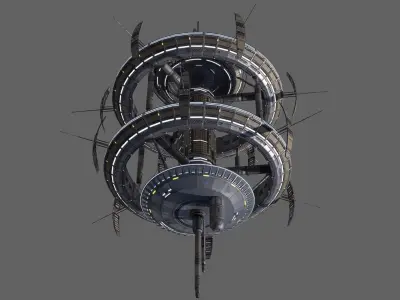 Space Station Low Poly 5 Low-poly 3D model