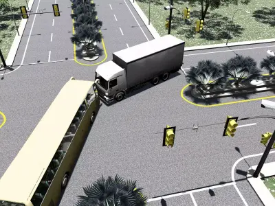 Road Accident   Low-poly 3D model