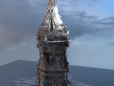 Art Deco Ocean lighthouse Top  3D model