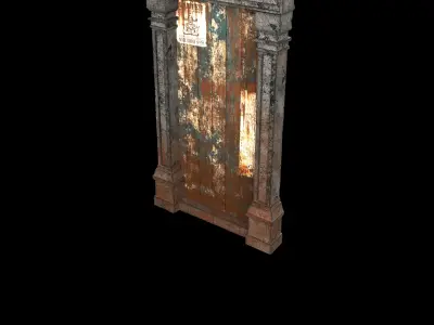  Realistic Wooden Door 3D Model Game-Ready Low-poly 3D model