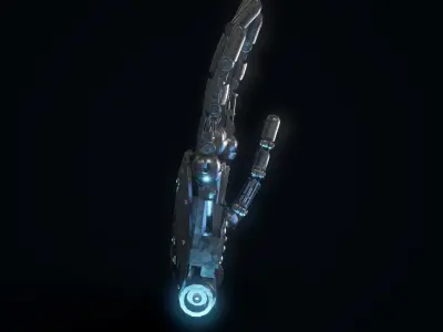 Humanoid Robotic Hand Low-poly 3D model