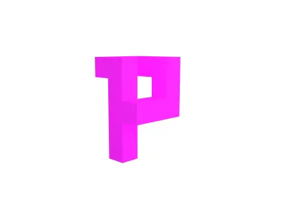 P Symbol v1 004 Low-poly 3D model