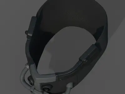 Gas mask respirator scifi futuristic  Low-poly 3D model