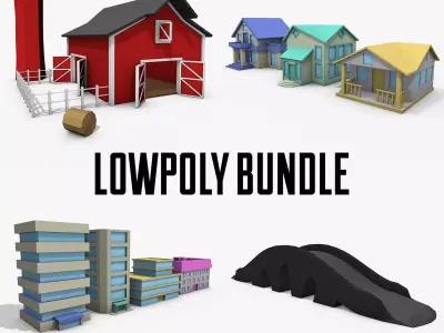 Low Poly Structures 3D model