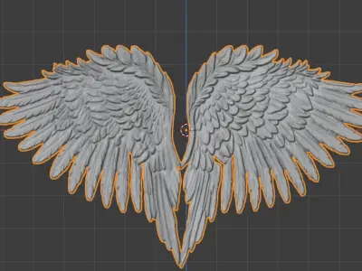 Wings Printable carved decor 17  3D print model