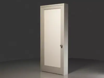 Free door and doorhandle with metarials Free 3D model