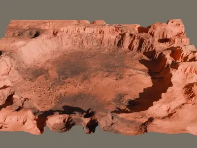 Crater landscape 3D model 18K 3D model