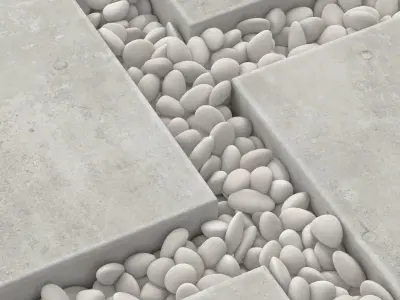 Paving tile pebble low oval n6 3D model