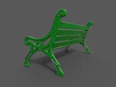 Street Bench Low-poly 3D model
