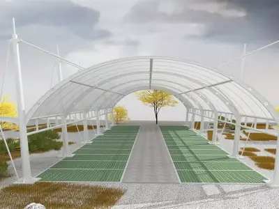 Parking Shelter with Greenery 3D model