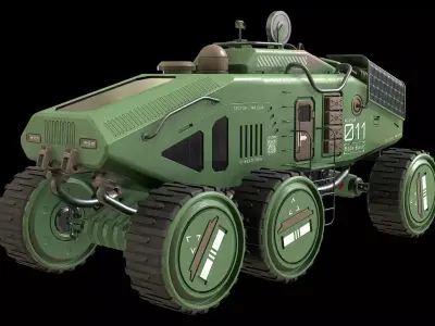 Mars Rover Concept-2-Green 3D model