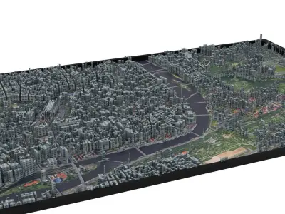 City of Prague Low-poly 3D model