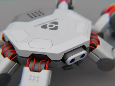 Spider Combat  rigged 3D model