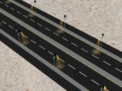 Street And solar light poles 3D model